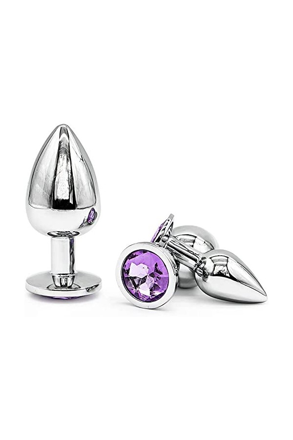 Ànâl Dilâtateurs 3 Pcs/Ensemble Rond Débutant Débutant Jouet Bouchons Gem Métal Bijou Diamant En Acier Inoxydable Plug Ensemb