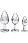 Ànâl Dilâtateurs 3 Pcs/Ensemble Rond Débutant Débutant Jouet Bouchons Gem Métal Bijou Diamant En Acier Inoxydable Plug Ensemb