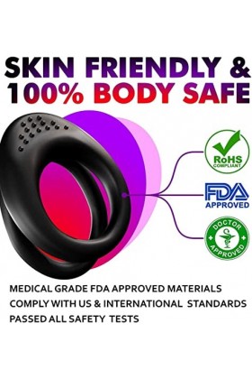 Anneau de retardement en silicone mâle noir .