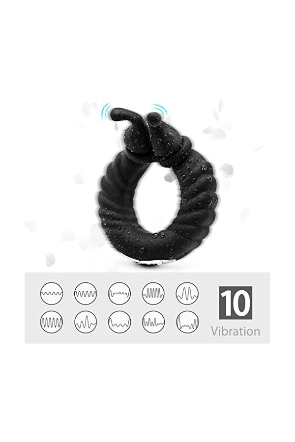 Anneau Vibrant Pe?nis,anneau vibrant pe?nis Anneau Vibrant Anneau avec Anneau pour Homme avec érection Plus Durable, Double A