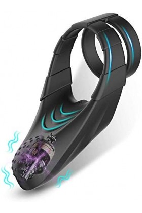 Sèxtôyșë Côûplè Silicone Silencieux Masculin Anneau Vibrant ＰéNIS Couple,CocĶring Vibrờmásseurś Anneau Silicone Vibrant ＰéN