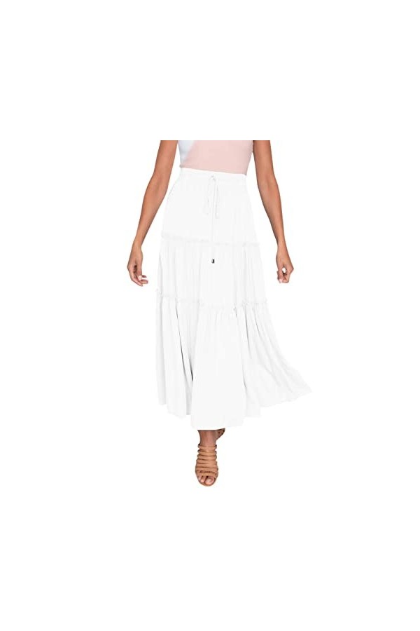 Jupe de plage pour femme - Sexy - Longue élégante - Mini jupe dété - Jupe de plage - Longueur genou - Jupe plissée - Jupe d