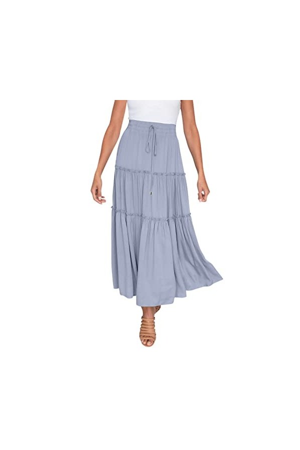 Jupe de plage pour femme - Sexy - Longue élégante - Mini jupe dété - Jupe de plage - Longueur genou - Jupe plissée - Jupe d