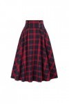 Jupe à carreaux taille élastique ft-8832, Rouge, Taille XL