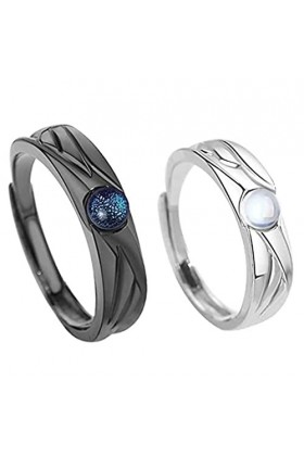 Bamideo 1Pairs TinkleLuna Slimdox Volumize Ring, Angel Devil Couple Rings, His Angel/Her Demon Couple Matching Rings, Adjust