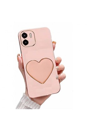 Générique HOOl Cœur Coque Béquille Étui pour Xiaomi Redmi A1,Électroplaqué Coque de Protection Silicone Souple TPU Housse ave