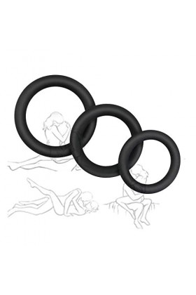 CZZSiug Anneau en Silicone rétractable pour Homme Noir 3 pièces 