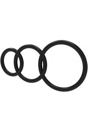 CZZSiug Anneau en Silicone rétractable pour Homme Noir 3 pièces 