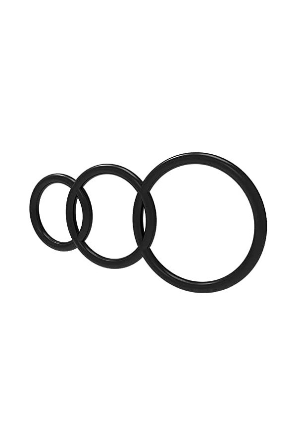 CZZSiug Anneau en Silicone rétractable pour Homme Noir 3 pièces 