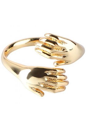 Holibanna Couple CâLin Anneau Amour CâLin Anneau Ouvert Anneaux Antiques Réglables Étreinte Anneau pour Hommes Femmes