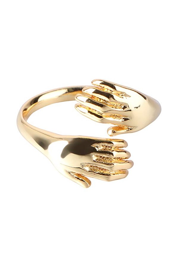 Holibanna Couple CâLin Anneau Amour CâLin Anneau Ouvert Anneaux Antiques Réglables Étreinte Anneau pour Hommes Femmes