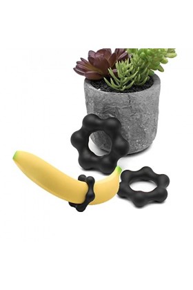 Anneaux de retenue en silicone noir pour hommes 2 pièces 