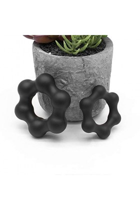 Anneaux de retenue en silicone noir pour hommes 2 pièces 