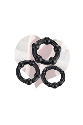 3pcs, anneau en silicone noir, doux et adapté à tout le monde