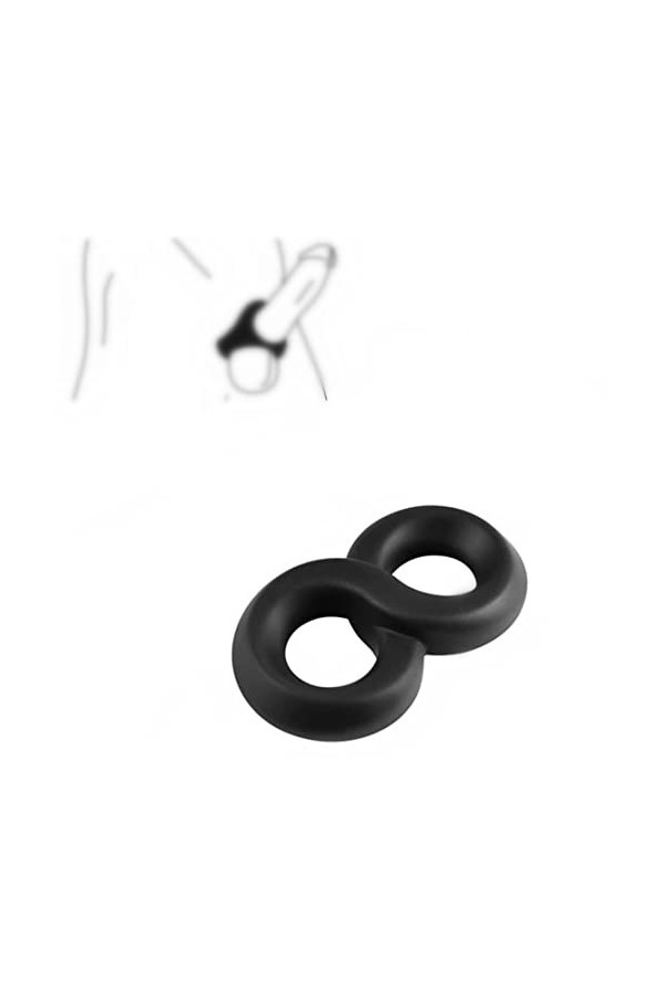 JSSPUN Anneau en Silicone renforcé à 8 Anneaux pour Hommes, enveloppe Polyvalente Souple