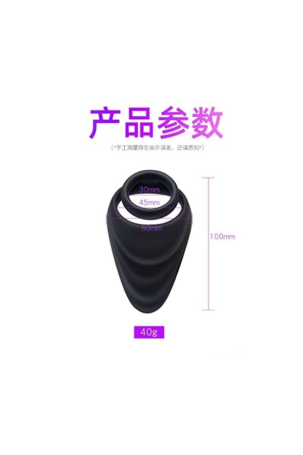 Noir Confortable Silicone Souple Anneau de retenue pour Hommes