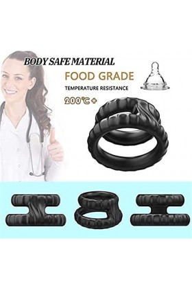 Anneau en silicone à double couche, anneau en silicone à temps de retard masculin pour hommes