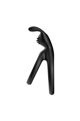 YameiS Double Anneau Fixe Double Couche en Silicone Noir 