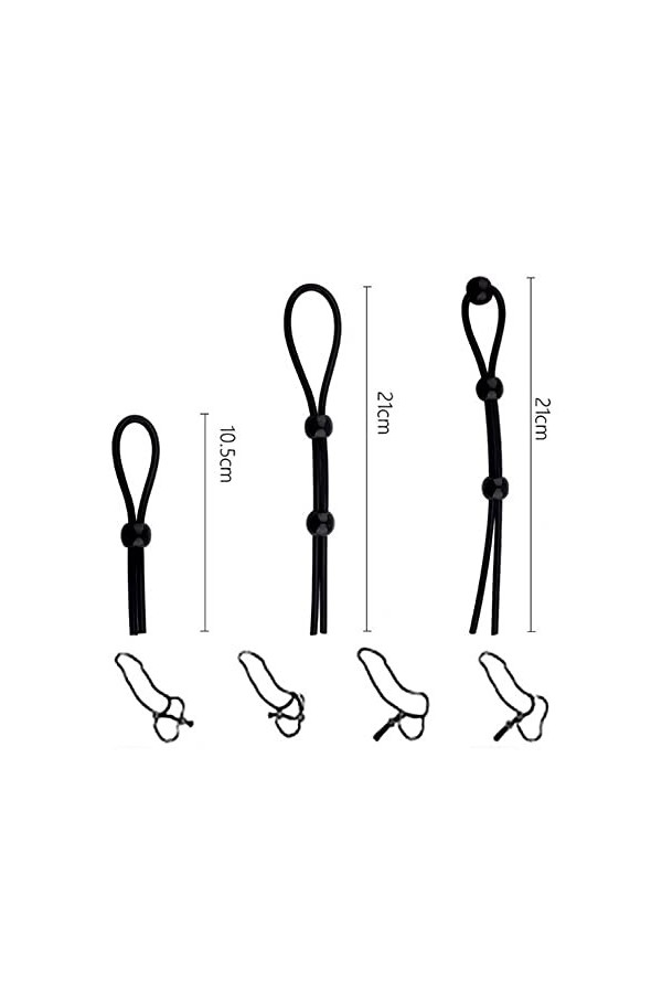 XinLace Jouet Anneau Retardé Amélioré Homme 4pcs en Noir
