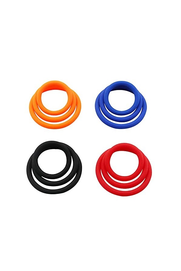 Anneau masculin sans fil Silicone retard verrouillage anneau fin couple quatre couleurs trois tailles