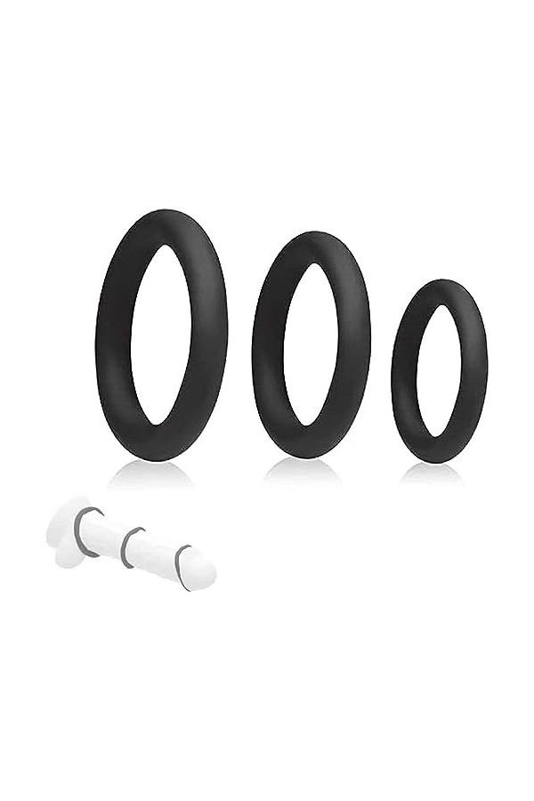 Wellnoon 3pcs Accessoires pour Hommes avec Boucle en Silicone Extensible