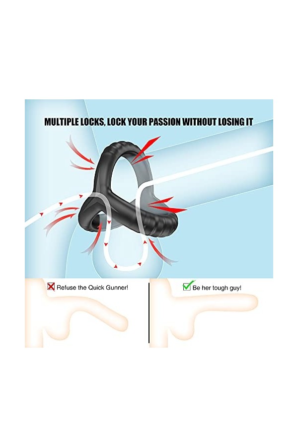 rebesco Anneau en Silicone Noir pour Hommes pour débutants