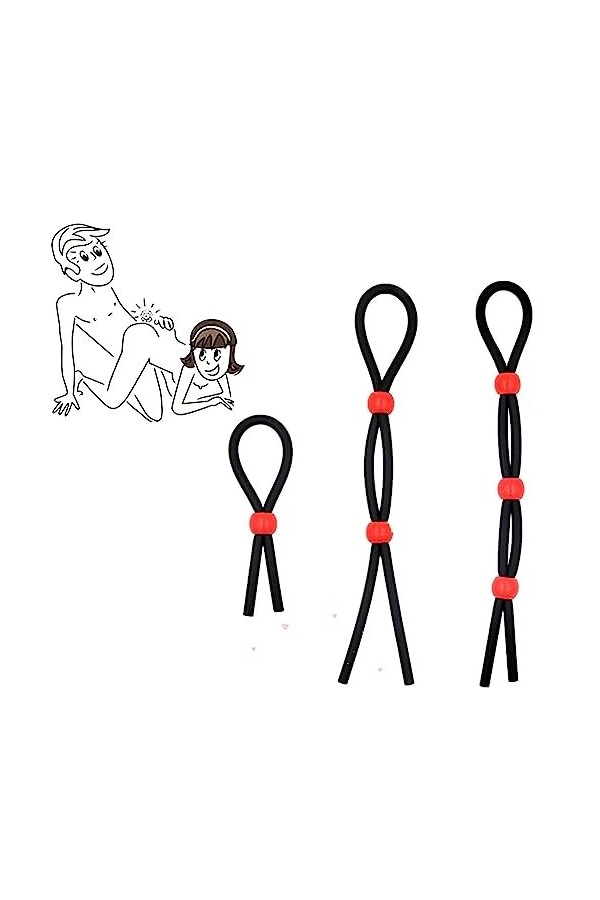 Ensemble de trois anneaux en silicone pour hommes