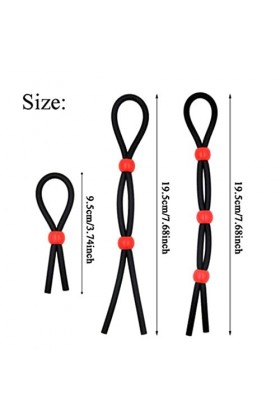 Ensemble de trois anneaux en silicone pour hommes