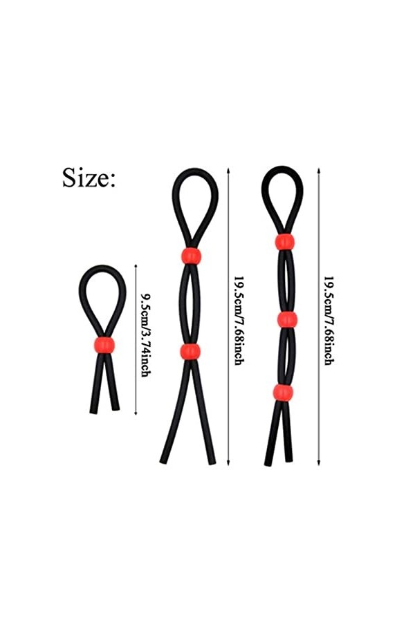 Ensemble de trois anneaux en silicone pour hommes