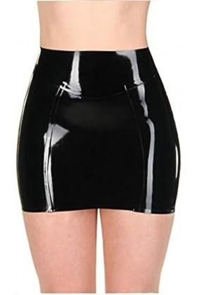 GOCTRN Mini Jupes Sexy en Latex Noir, Robes Serrées en Caoutchouc Latex avec Fermeture Éclair Au Dos,Couleur Personnalisée,XX