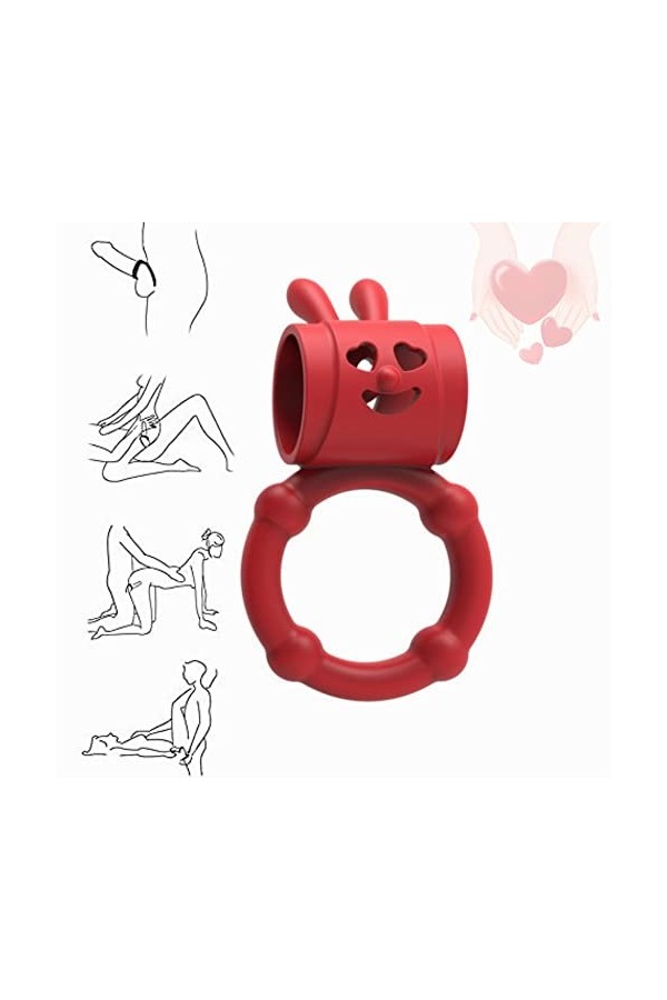 Bague en silicone rouge pour homme adulte Ćöçǩ ȓĩňġ