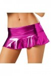 Jupe pour femme en cuir synthétique avec plis - Jupe plissée - Sexy - Mini jupe vintage - Mini jupe - Robe de discothèque éla