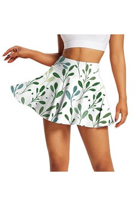 Jupe de tennis pour femme - Courte - Imprimé tendance - Mini jupe avec pantalon - Jupe de tennis - Avec poches - Avec pantalo