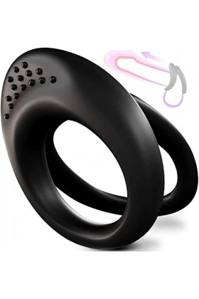 XaiYimee Anneau damélioration Masculine en Silicone à Double Retard