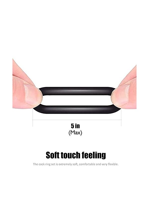 Nouvel Anneau de Retard pièces - Anneau de Soleil élastique en Silicone fileté Noir pour Hommes B2Q