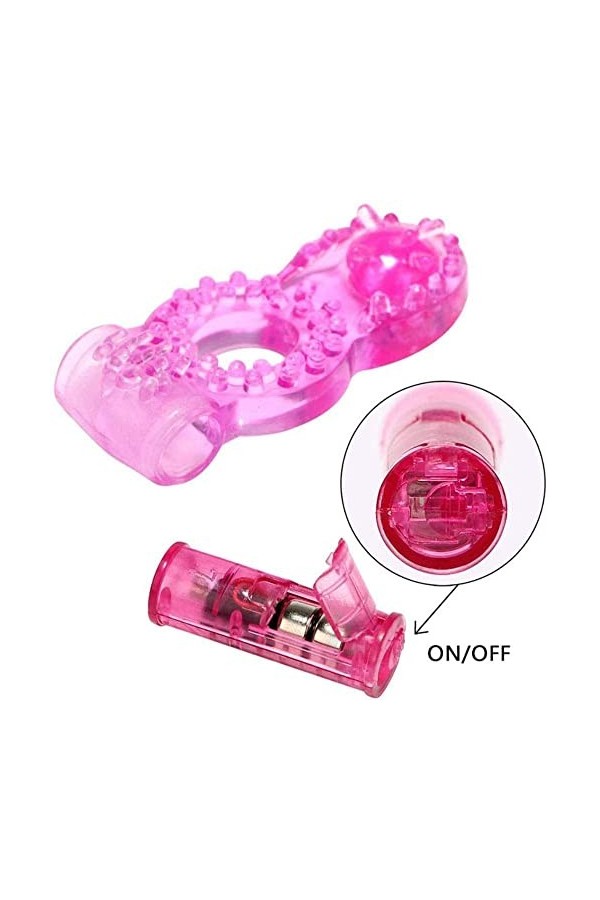 M-asseur Anneau vibrant pe?nis Anneau Vibrant Anneau pénien avec Anneau testiculaire pour Homme avec érection Plus Durable, D