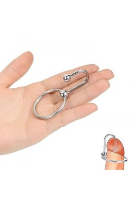 MelBiz Anneau en Acier Inoxydable avec Crochet Solide, Anneau de Verrouillage pour Hommes 40 mm 