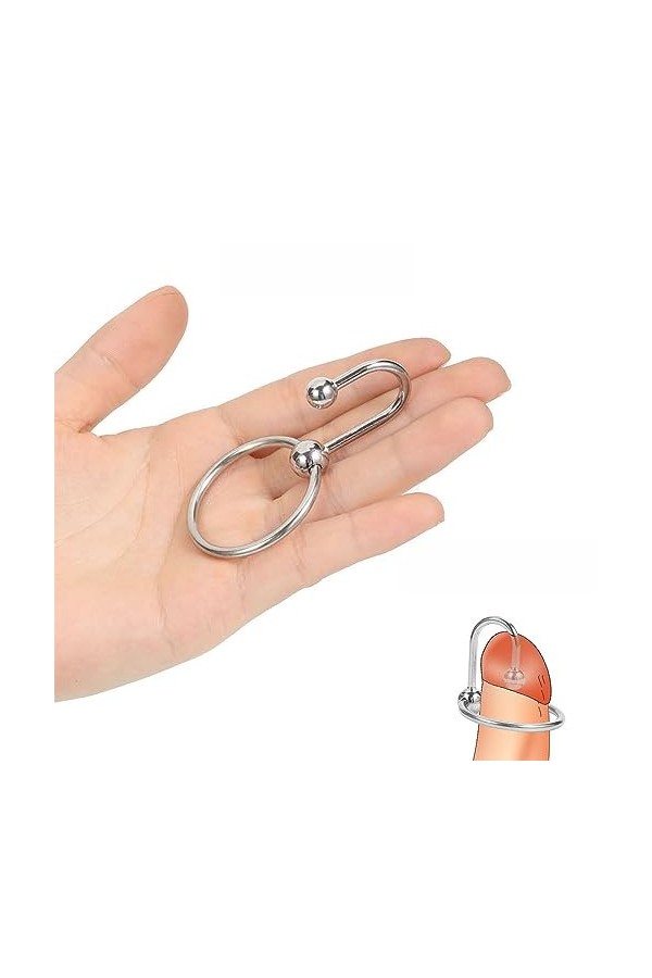 MelBiz Anneau en Acier Inoxydable avec Crochet Solide, Anneau de Verrouillage pour Hommes 40 mm