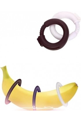 Lot de 2 jouets en silicone réglables avec anneau élastique, noir et blanc, 2 pièces