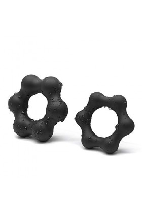 SexReaper Anneau de Massage Banane en Silicone Noir à Haute élasticité Lot de 2 