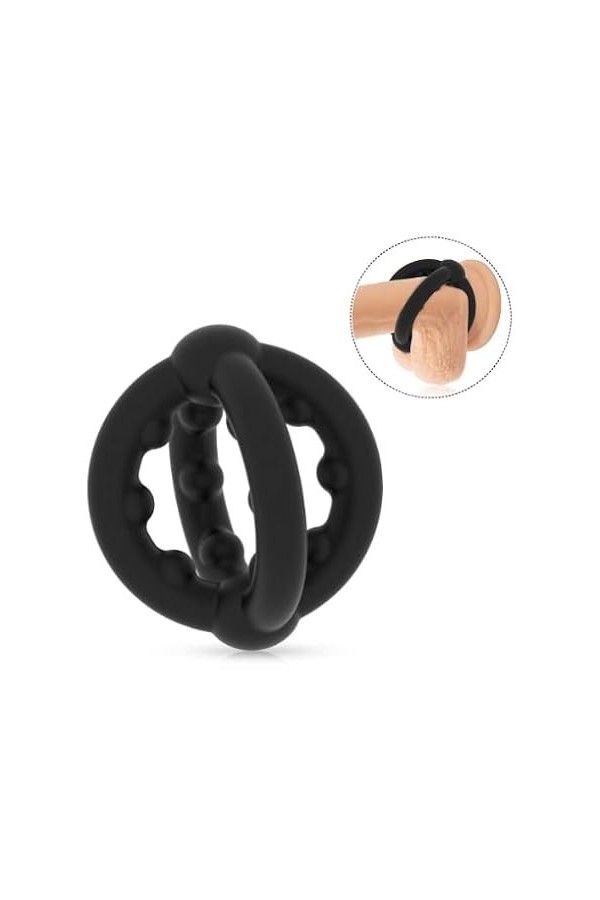 VCOOTS Ballon rebondissant Double Couche en Silicone pour Hommes Noir -33