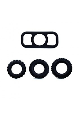 RianGor Lot de 4 Anneaux de Retard pour Homme