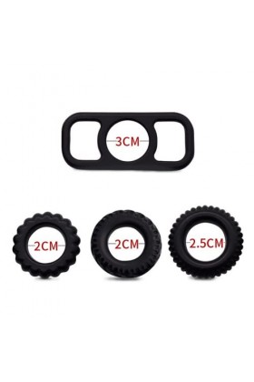 RianGor Lot de 4 Anneaux de Retard pour Homme