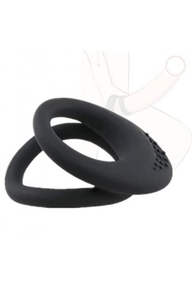 Wenky Once Anneau en Silicone à Double Retard pour Hommes Anneau en Silicone Confidence Noir .