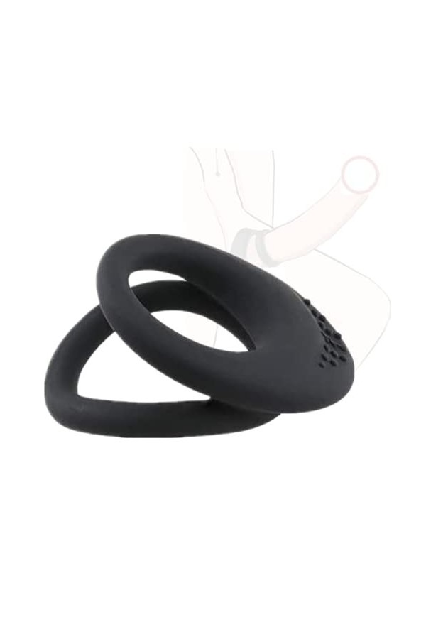 Wenky Once Anneau en Silicone à Double Retard pour Hommes Anneau en Silicone Confidence Noir .