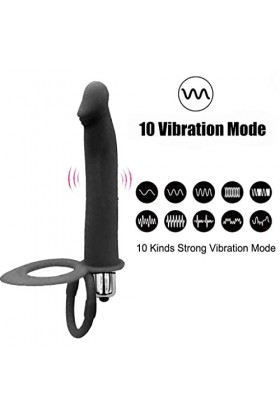 - Ğôde Double Pểnểtrateur Couple Silicone Durable Sèxtôyse Plaisir T-Shirt Avec Étanche Péniển Anneau Double Pour M-Asseur Vi