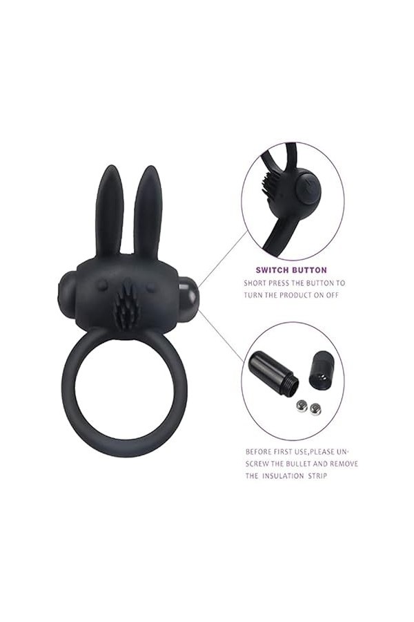 - Ṥexťờyse Plḁiśir Couple Anneau Pẹns Homme,Anneau Étanche Silicdouble Anneau Pennis Homme Bague Réglable Doux Sex Toyspour P