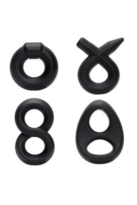 Anneau en Forme de Huit en Silicone Liquide Anneau de Retard pour Hommes Anneau Complexe de circoncision Ensemble de Quatre 