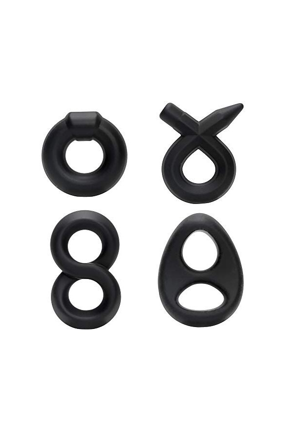 Anneau en Forme de Huit en Silicone Liquide Anneau de Retard pour Hommes Anneau Complexe de circoncision Ensemble de Quatre 
