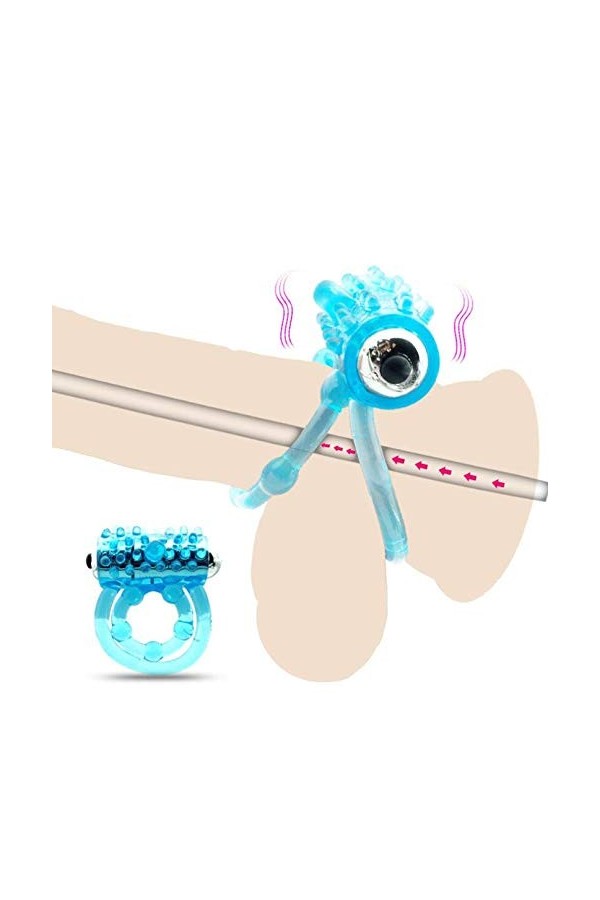 SEX-GONGZHU Anneau en Silicone Bleu Cadeaux denterrement de Vie de garçon Cadeaux de Voyage Anneau retardateur en Silicone -